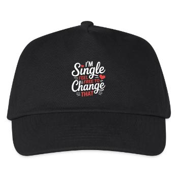 Single Sprüche Singles Lustiges Single Geschenk - Kinder Basecap - Schwarz - Vorne