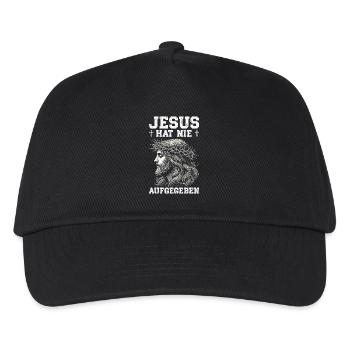 Jesus Hat Nie Aufgegeben Christlich Kirche - Kinder Basecap - Schwarz - Vorne