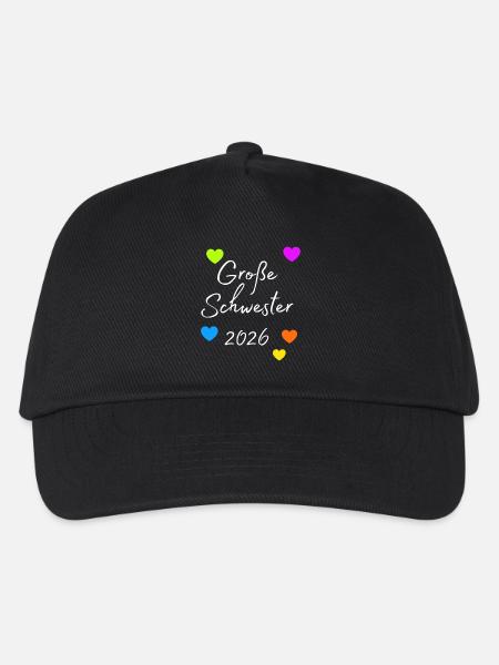 Big Sister 2026 Heart Pressure - Kids’ Baseball Cap - black