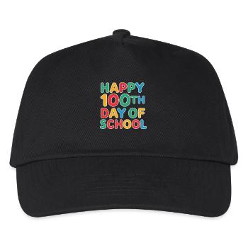 Hundertster Schultag Jubel - Kinder Basecap - Schwarz - Vorne