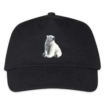 Polar Bär Illustration Eislicht - Kinder Basecap - Schwarz - Vorne