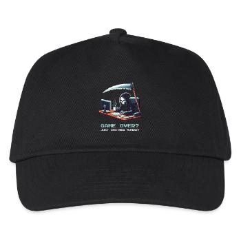 Game Over Alltag | Bestatter Jobhumor - Kinder Basecap - Schwarz - Vorne