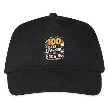 100 days of learning and growing - Kids’ Baseball Cap - black - Front