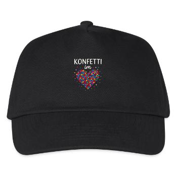 Karneval Konfetti Im Herzen Fastnacht Fasching  - Kinder Basecap - Schwarz - Vorne