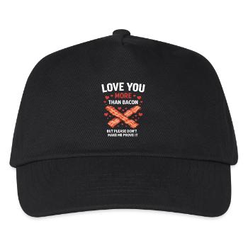 Ich liebe dich mehr als Speck lustiger Valentinstag - Kinder Basecap - Schwarz - Vorne