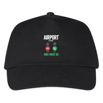 Lustige Reise Urlaubs Flughafen Anrufe und ich mus - Kinder Basecap - Schwarz - Vorne