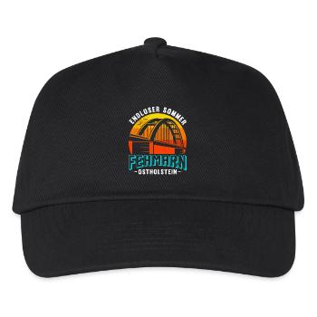 Ostsee ENDLOSER SOMMER FEHMARN OSTHOLSTEIN Lustig - Kinder Basecap - Schwarz - Vorne