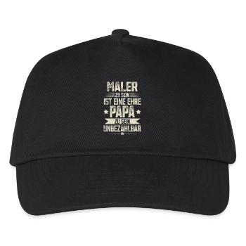 Maler Papa - Kinder Basecap - Schwarz - Vorne