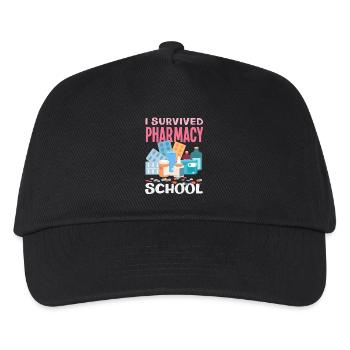 Ich Habe Die Pharmazieschule Überlebt Lustige - Kinder Basecap - Schwarz - Vorne