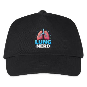 Lung Nerd: bunte Lungenillustration - Kinder Basecap - Schwarz - Vorne