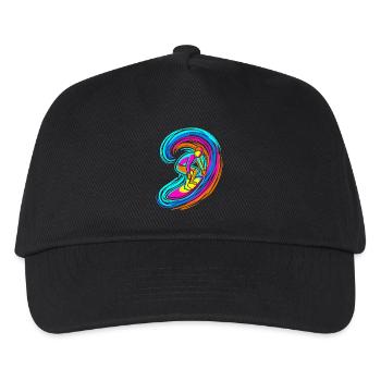 Surfer Welle - Kinder Basecap - Schwarz - Vorne