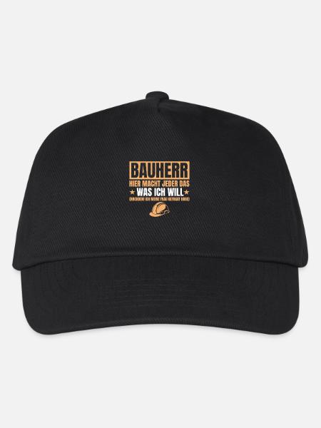 Bauherr Lustiges Geschenk Hausbau Baustelle - Kinder Basecap - Schwarz