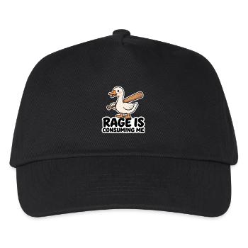 Rage Is Consuming Me Funny Goose With Bat - Kids’ Baseball Cap - black - Front