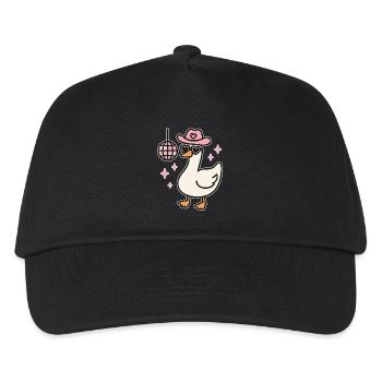 Kawaii Disco Ente mit Herzbrille - Kinder Basecap - Schwarz - Vorne