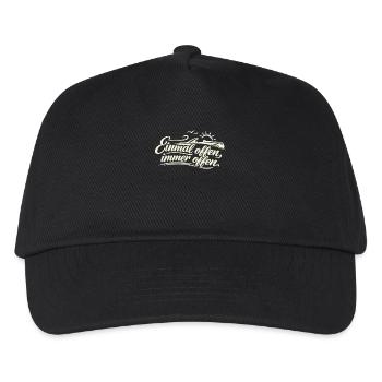 Einmal offen, immer offen  Cabrio Spruch Retro - Kinder Basecap - Schwarz - Vorne