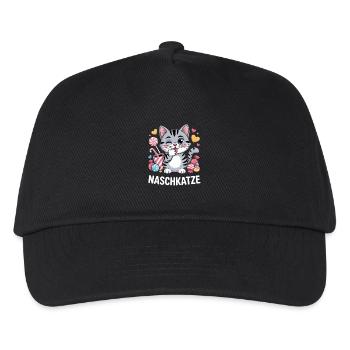 Suesse Naschkatze Katze Mit Bonbons - Kinder Basecap - Schwarz - Vorne