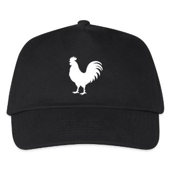 Hahn Silhouette - Kinder Basecap - Schwarz - Vorne