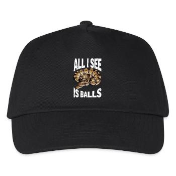King Python Snakes Lover Terrarium Python - Kids’ Baseball Cap - black - Front