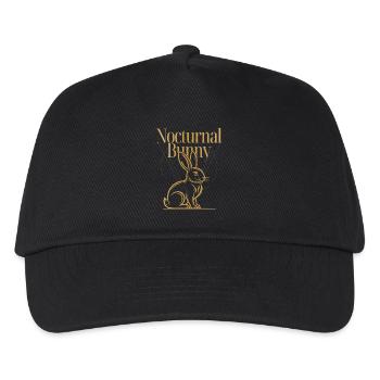 Nocturnal Bunny Nachtaktiver Osterhase Design - Kinder Basecap - Schwarz - Vorne