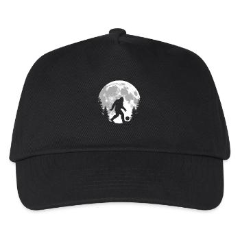 Bigfoot Fußball Mond Silhouette - Kinder Basecap - Schwarz - Vorne