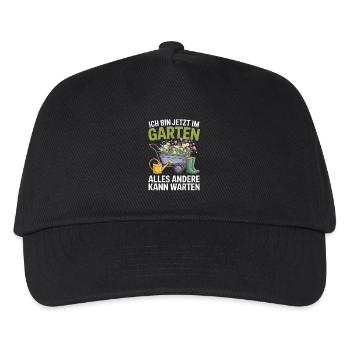  Ich Bin Jetzt Im Garten Alles Andere Kann Warten - Kinder Basecap - Schwarz - Vorne