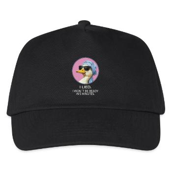 I Lied Duck – Lustiges Statement Design - Kinder Basecap - Schwarz - Vorne