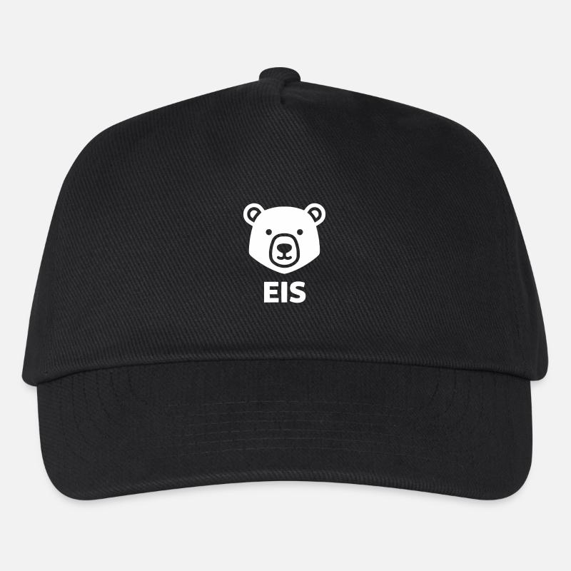 Eisbär Kopf Minimallogo - Kinder Basecap - Schwarz