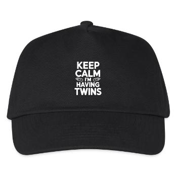 Bleib ruhig, ich bekomme Zwillinge. - Kinder Basecap - Schwarz - Vorne