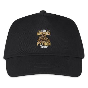 Python-Tamer-Schlangen-Terrarium-Reptilienhüter - Kinder Basecap - Schwarz - Vorne