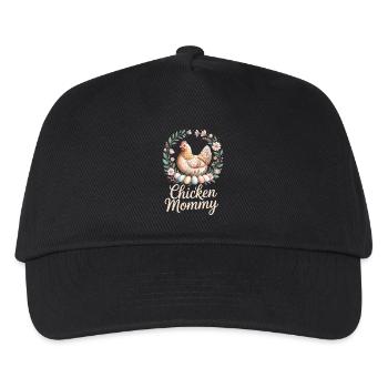 Chicken Mommy Hühner Mom Bäuerin Muttertag Huhn - Kinder Basecap - Schwarz - Vorne