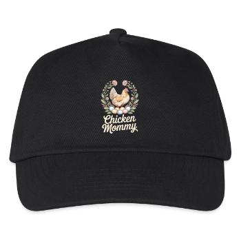 Chicken Mommy Hühner Mom Bäuerin Muttertag Huhn - Kinder Basecap - Schwarz - Vorne