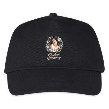 Chicken Mommy Hühner Mom Bäuerin Muttertag Huhn - Kinder Basecap - Schwarz - Vorne