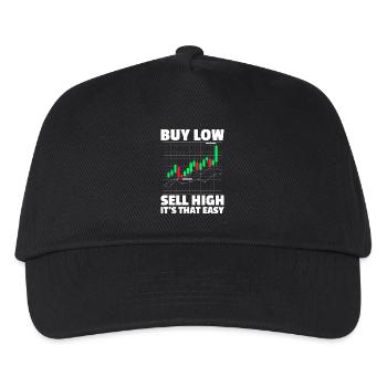 Buy low sell high Stock Market Stock Market Trader - Kids’ Baseball Cap - black - Front
