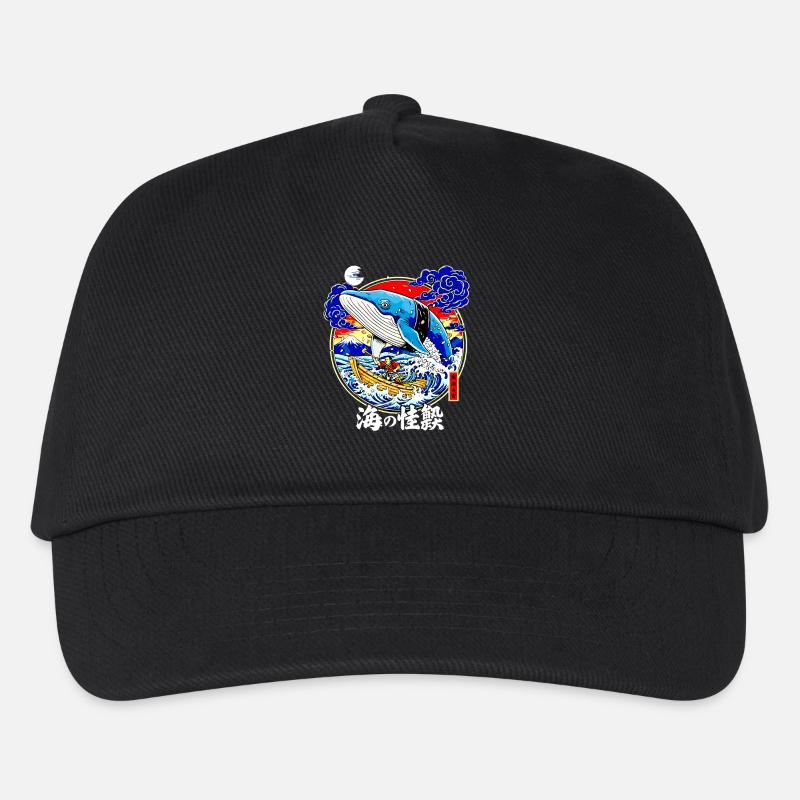 Sushi Whale Japanese Art Big Wave Fuji - Kids’ Baseball Cap - black