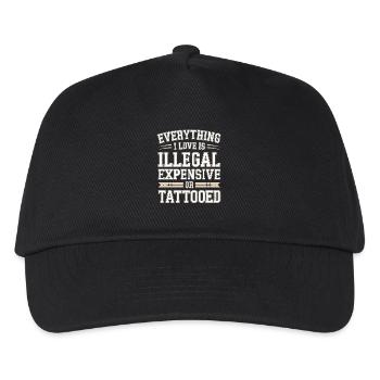 Everything I Love Is Tattooed Tätowiert Tattoo - Kids’ Baseball Cap - black - Front