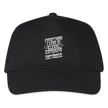 Everything I Love Is Tattooed Tätowiert Tattoo - Kids’ Baseball Cap - black - Front