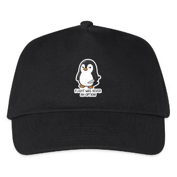 Penguin with blade - flight was not an option - Kids’ Baseball Cap - black - Front