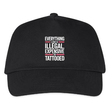 Everything I Love Is Tattooed Tätowiert Tattoo - Kids’ Baseball Cap - black - Front