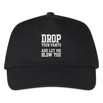 Drop Your Pants Funny Slogan Distressed Text Art - Kids’ Baseball Cap - black - Front
