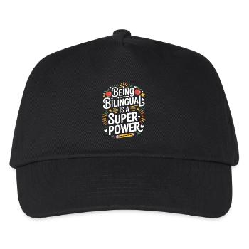 Fremdsprache Sprüche Lustige Fremdsprache Geschenk - Kinder Basecap - Schwarz - Vorne