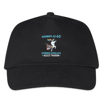 60. Geburtstag Männer Einhorn 60 Jahre - Kinder Basecap - Schwarz - Vorne