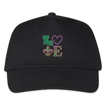 Mardi Gras Louisiana Shirt – Karneval Liebe - Kinder Basecap - Schwarz - Vorne