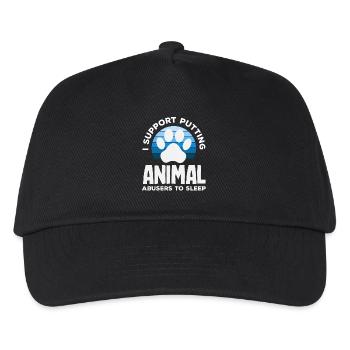 Ich Unterstütze Die Einschläferung Von Tierquälern - Kinder Basecap - Schwarz - Vorne