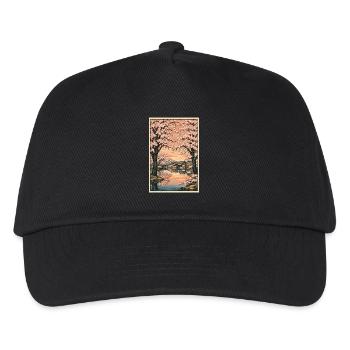 Traditioneller Japanischer Kirschblüten - Kinder Basecap - Schwarz - Vorne