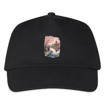 Traditioneller Japanischer Kirschblüten - Kinder Basecap - Schwarz - Vorne