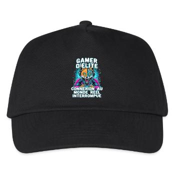 Elite gamer, humor, video game, geek gaming, console - Kids’ Baseball Cap - black - Front