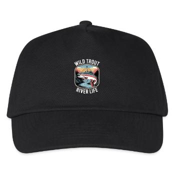 Wild Trout River Life Fliegenfischen - Kinder Basecap - Schwarz - Vorne