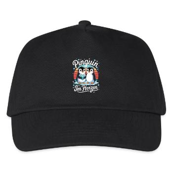 Penguin in the heart sweet penguin love for penguin - Kids’ Baseball Cap - black - Front