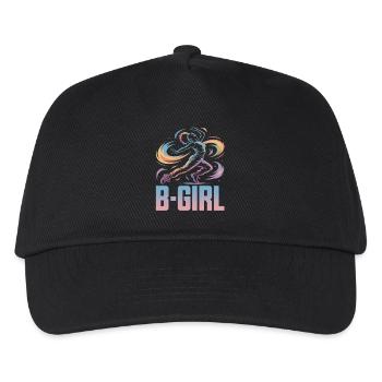 B-Girl Breakdance Streetstyle Retro Design - Kinder Basecap - Schwarz - Vorne