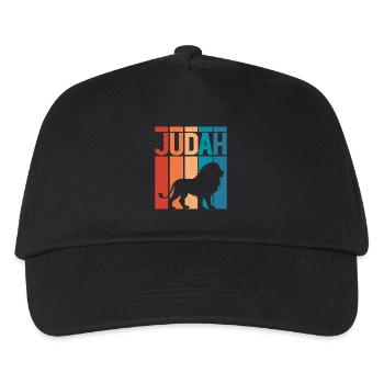 Jesus Löwe Juda Kreuz Christliche Glaubensbibel - Kinder Basecap - Schwarz - Vorne